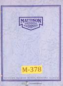 Mattison-Mattison Hydraulic Surface Grinder, Oil Gear Pumps Transmissions Manual-CG-DC-DS-01